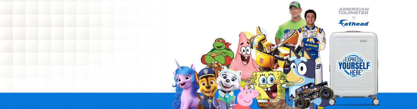 Express yourself with the American Tourister and Fathead collaboration. 