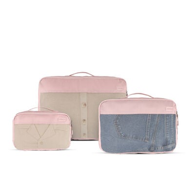 Stratum 3.0 3 Piece Packing Cubes in the color Pink Blush.