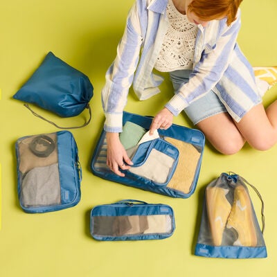 Stratum 3.0 6 Piece Packing Cubes in the color Elemental Blue.