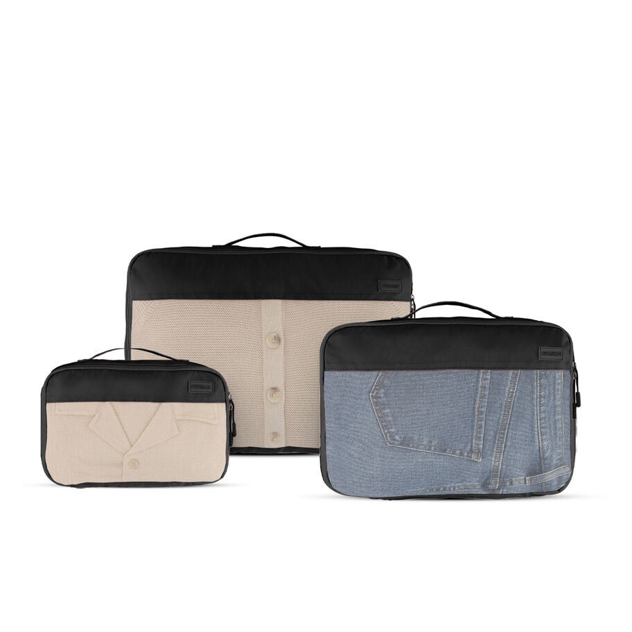 Stratum 3.0 3 Piece Packing Cubes in the color Black. image number 0