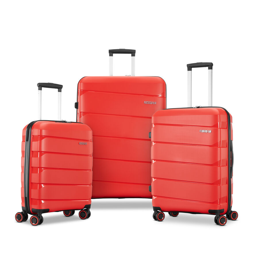 American Tourister 4 Piece Softside Luggage Set, Red 