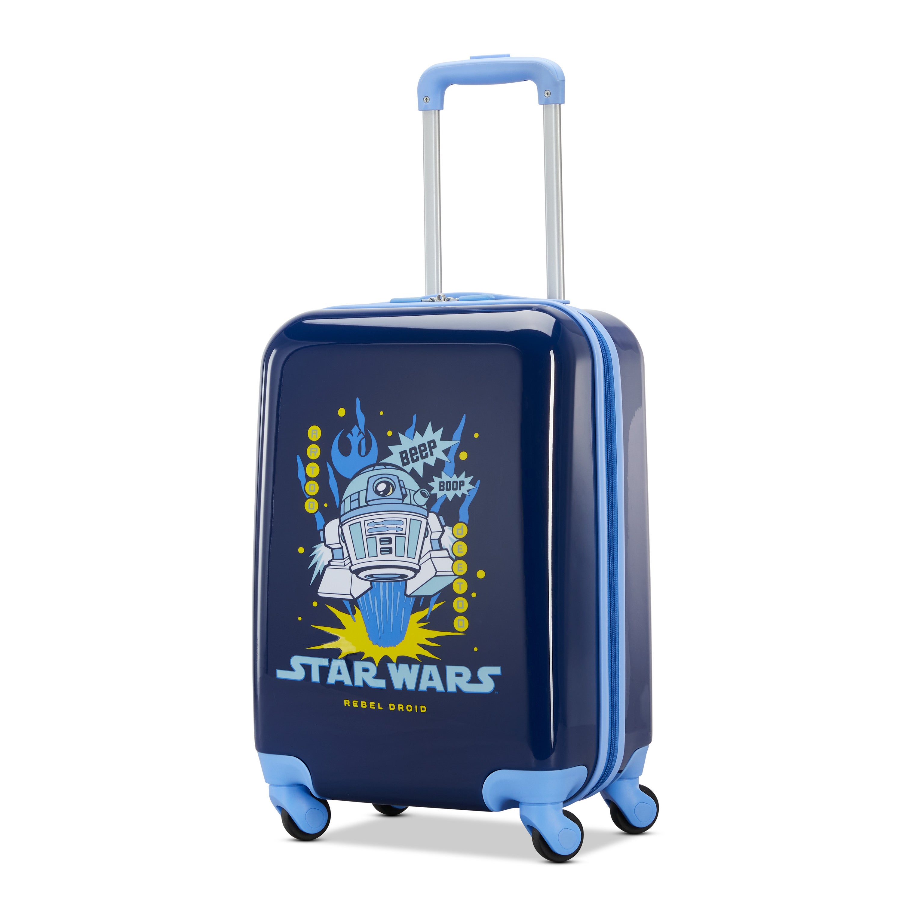 American Tourister R2d2 Star Wars 18 Inch Hardside Carry-On Spinner Luggage, One Size, Blue