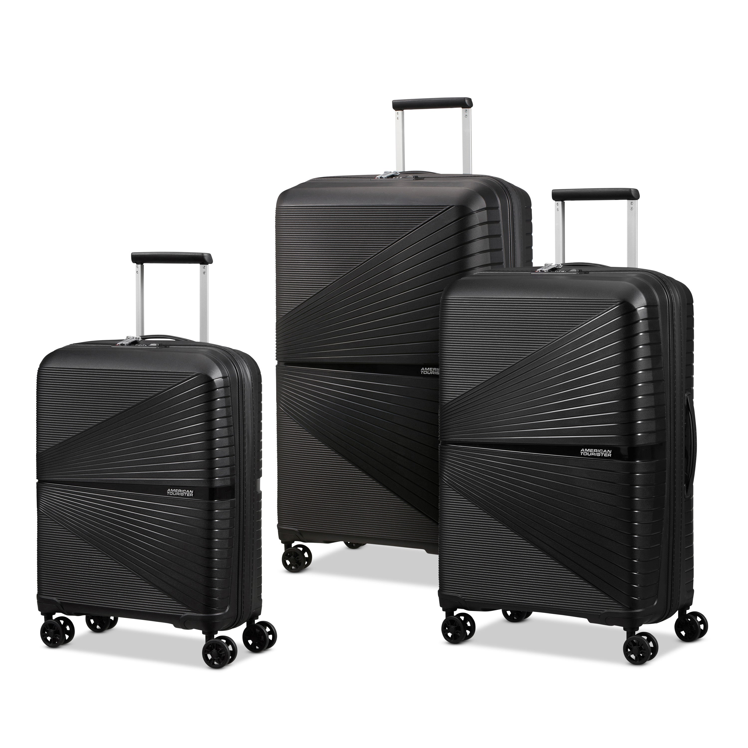 Airconic 3 Piece Spinner Set in Black from American Tourister